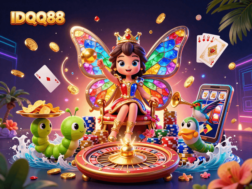 Experience the magical world of IDQQ88 with vibrant casino elements and thrilling gameplay.