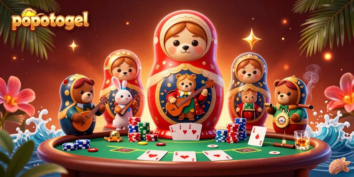 Engaging popotogel online casino scene featuring playful bears and vibrant game elements