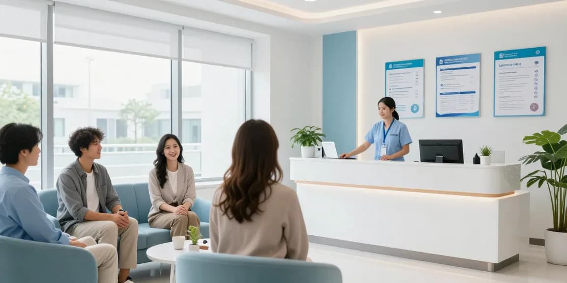 Compassionate healthcare provider discussing hair transplant turkey price in a modern clinic setting.