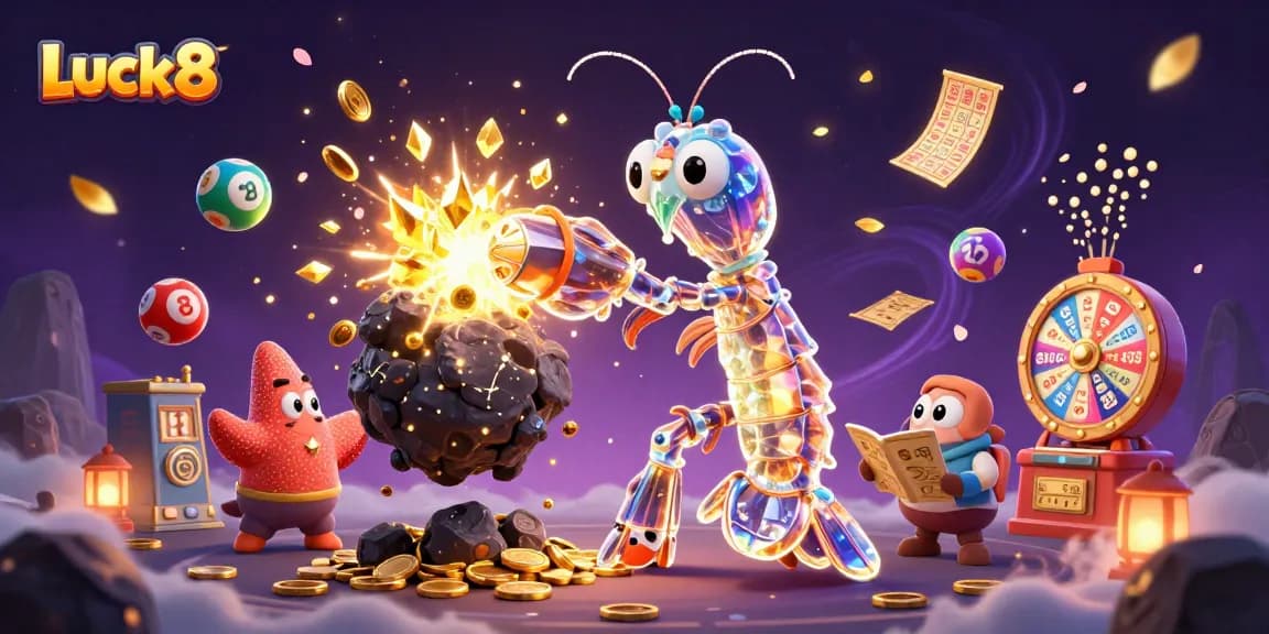Engage with Luck8 by winning golden gems and coins in an exciting 3D casino scene.