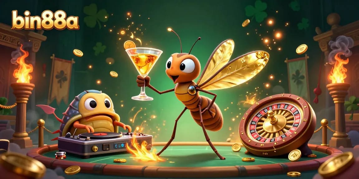 Experience thrilling gameplay with bin88a in this dynamic casino 3D illustration showcasing captivating characters and elements.