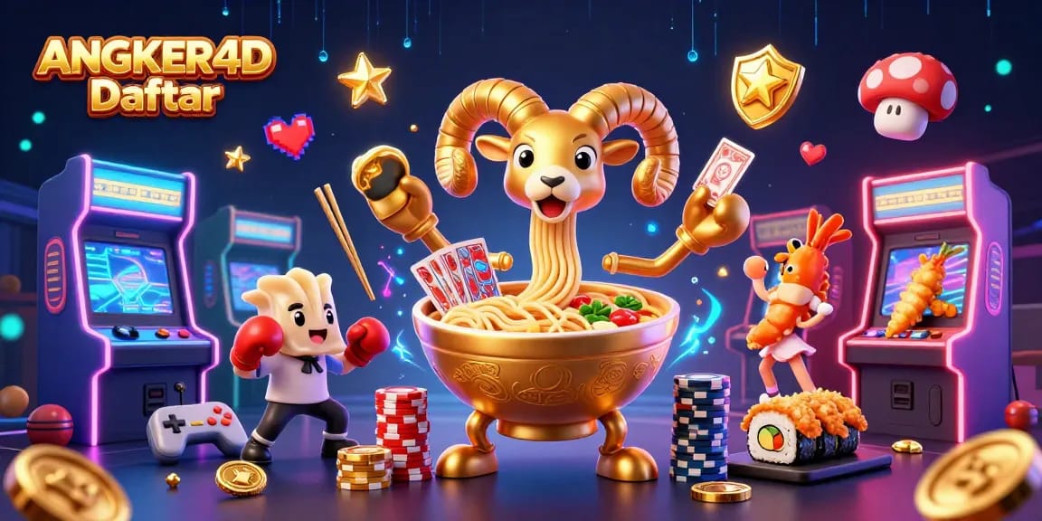 Join the action at ANGKER4D Daftar with vibrant 3D characters celebrating casino wins.
