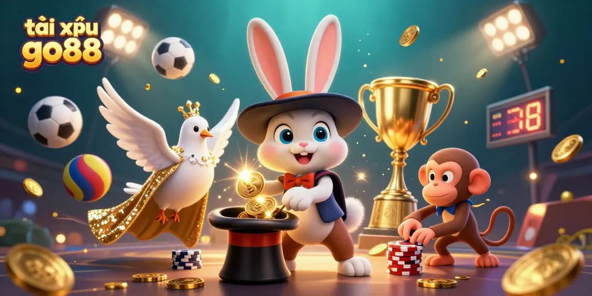 Engage with tài xỉu go88 as the magician reveals coins, surrounded by excitement!