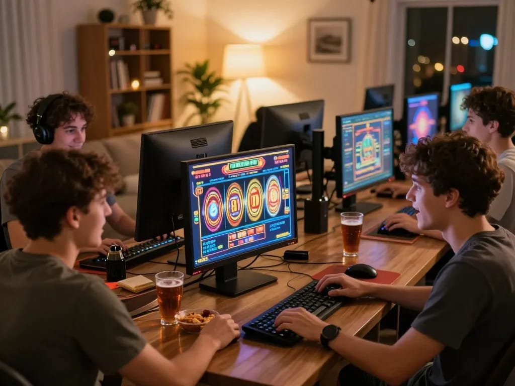 Engaged players enjoying the fabet online casino experience on their devices in a cozy setting.