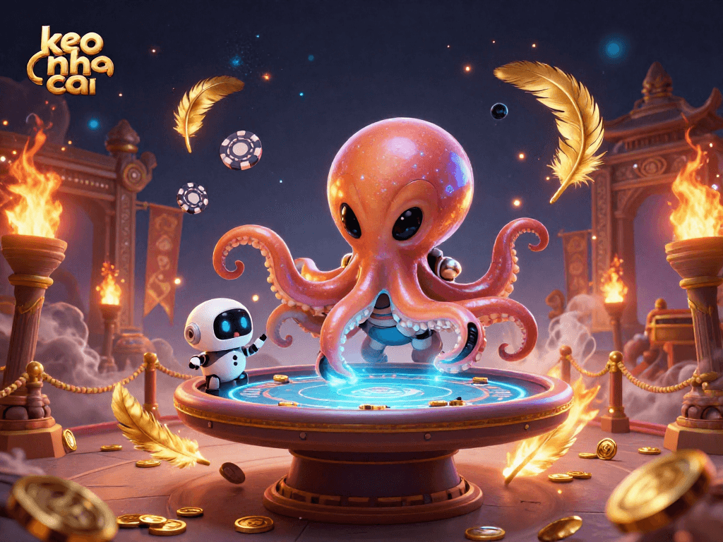 Engage in thrilling poker with keo nha cai amidst a cosmic scene of vibrant casino elements.