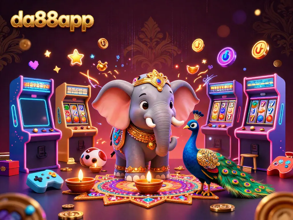 Bet on big wins at da88app with vibrant slots and colorful 3D casino elements.