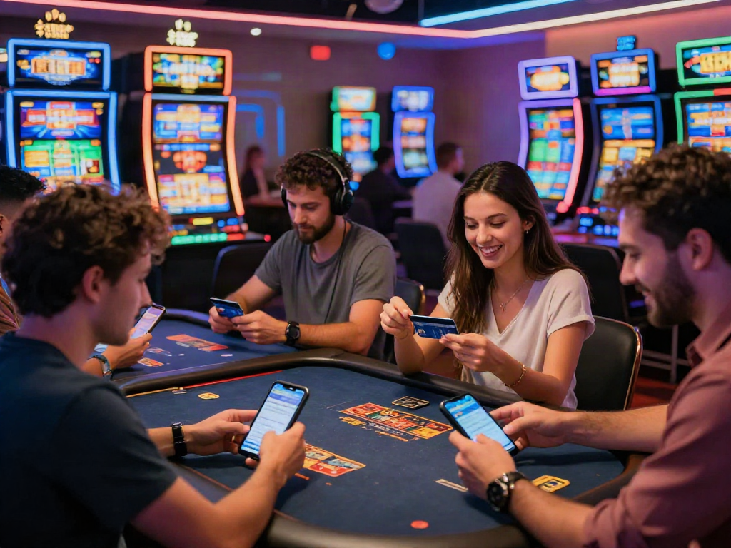 Players enjoying online casinos that accept credit cards with vibrant gaming atmosphere