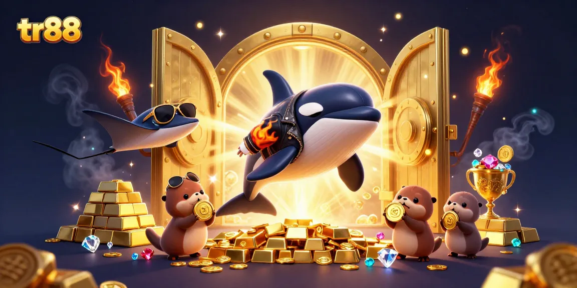Experience thrilling wins at TR88 with vibrant casino characters and glittering treasures.