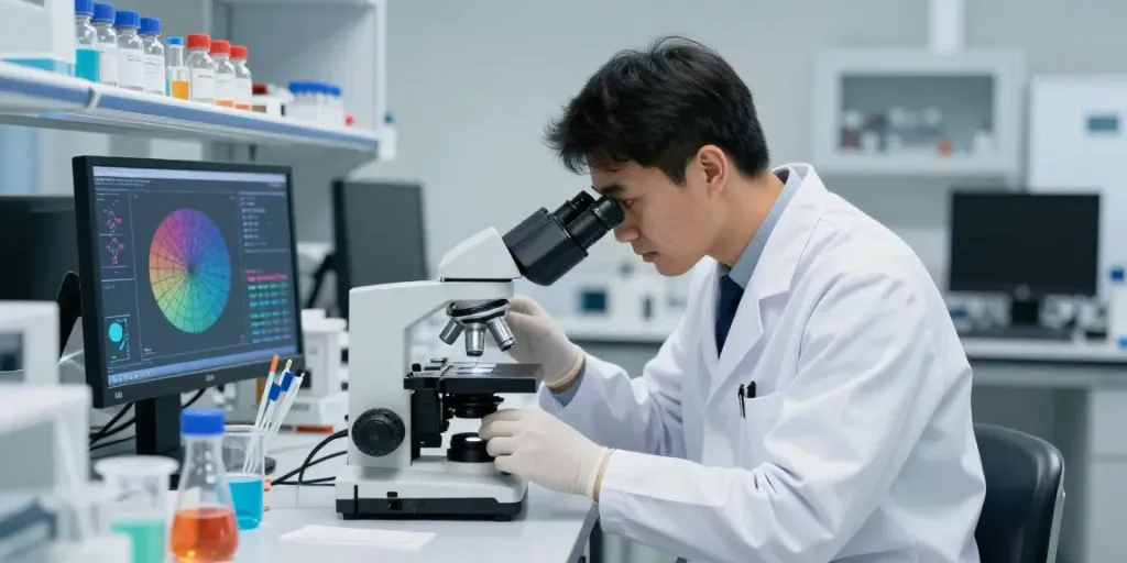 KPV peptide analysis in a laboratory setting, highlighting purity and scientific rigor.
