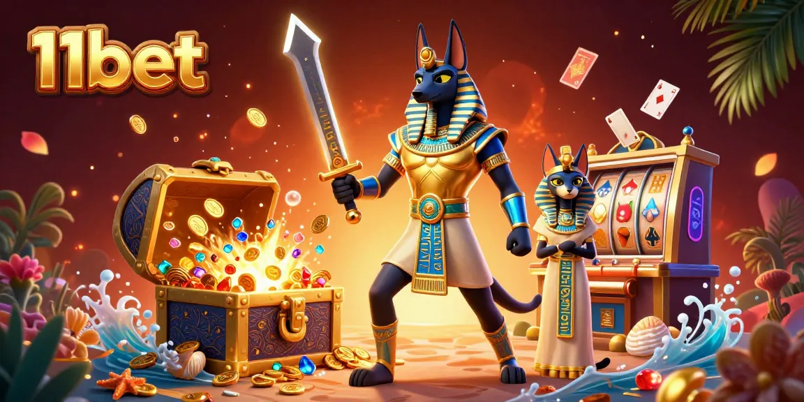 Experience the excitement of 11bet with jackpot light effects and a vibrant casino scene.