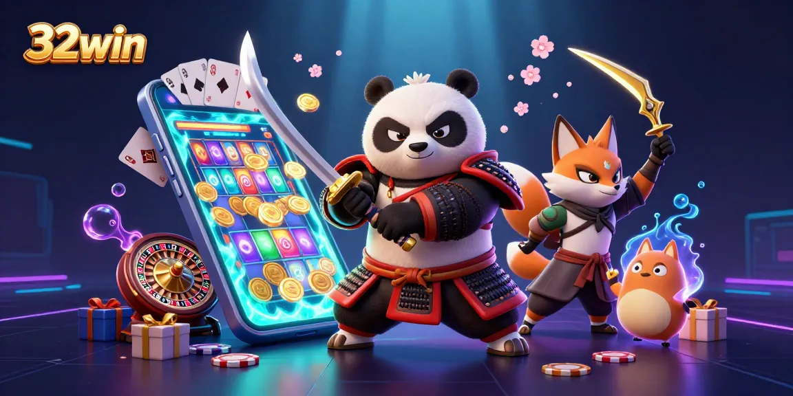 Experience the thrill of 32win with dynamic casino characters and vibrant game elements.
