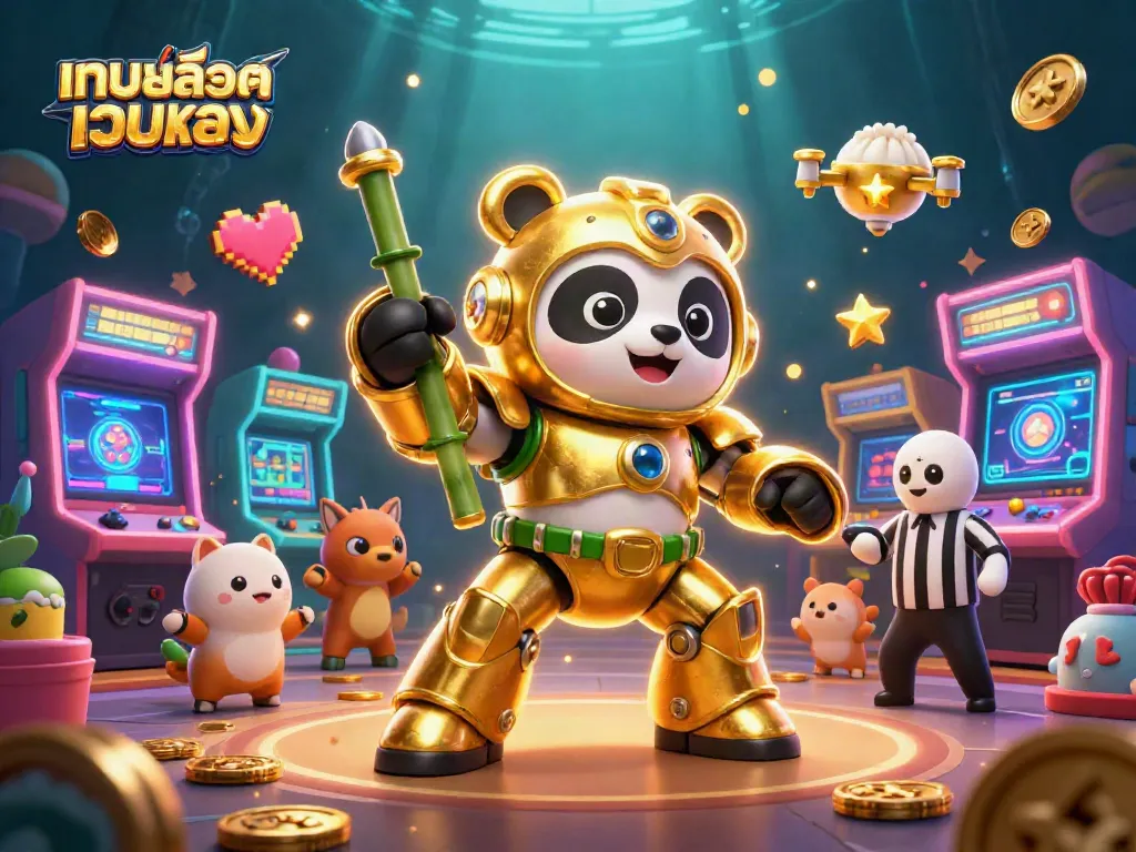 เล่นเกมสล็อตเว็บตรงกับหุ่นยนต์ทองคำในฉากที่มีความตื่นเต้น