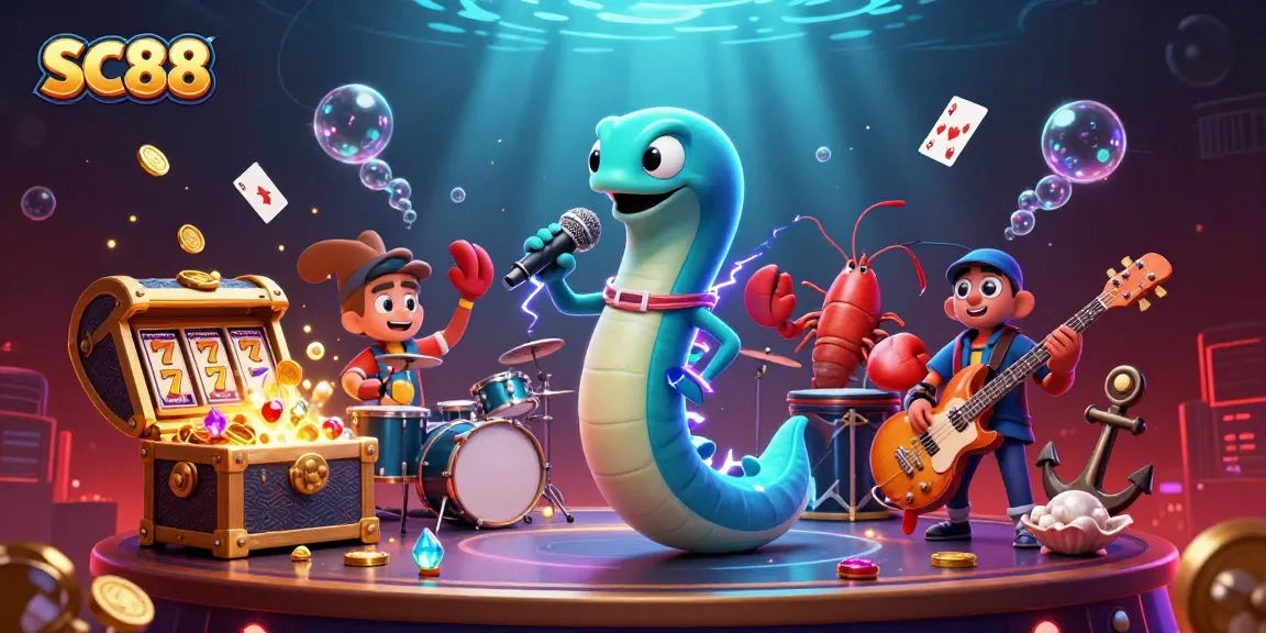 Experience winning opportunities with SC88's vibrant underwater casino scene packed with gaming elements.