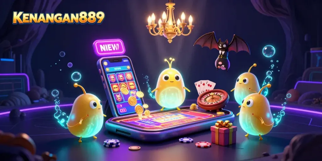 Play thrilling games at KENANGAN889 casino with animated glowworms illuminating the action!