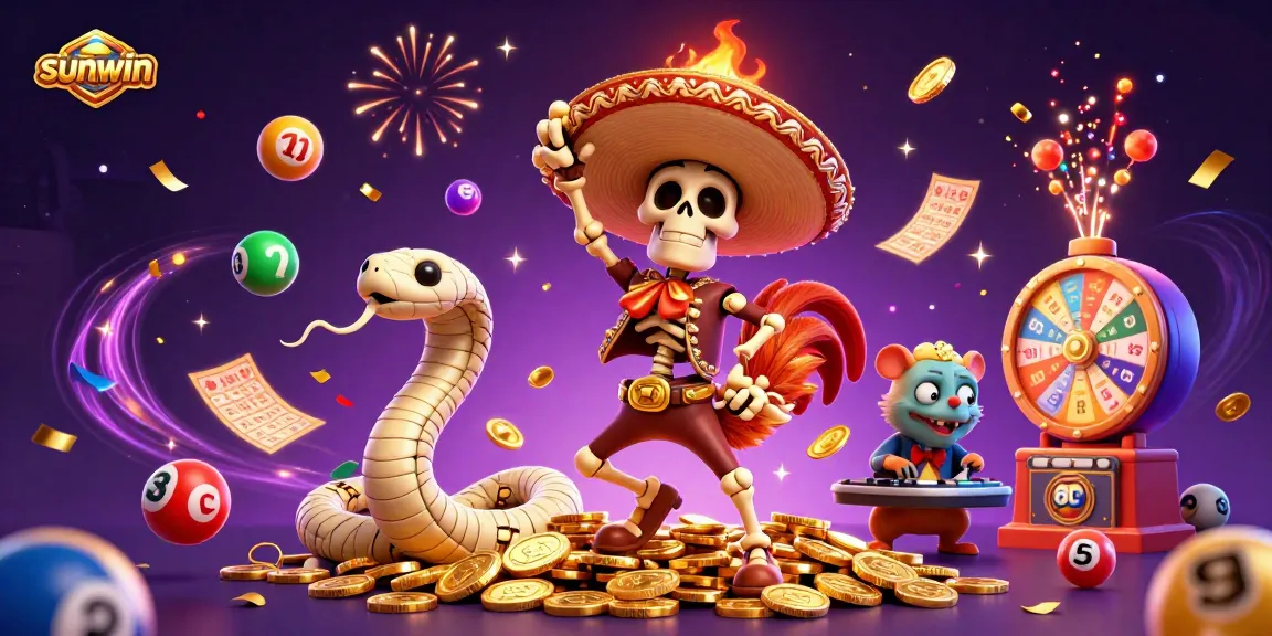 Experience thrilling winnings with sunwin in a vibrant 3D casino scene filled with dynamic action.