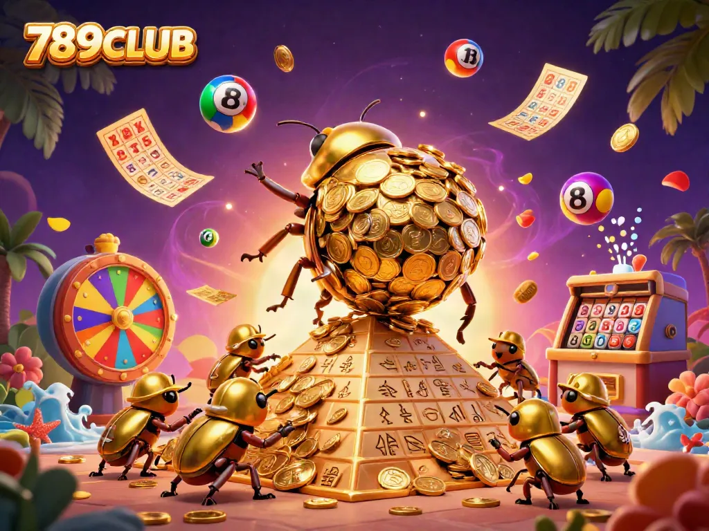 Experience thrilling gameplay at 789CLUB with vibrant lottery effects and casino symbols.