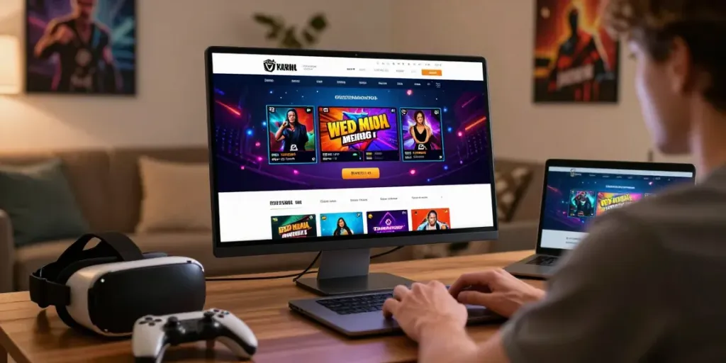 Pengguna aktif di platform taruhan online rokok88 dengan suasana ruang tamu yang hangat.