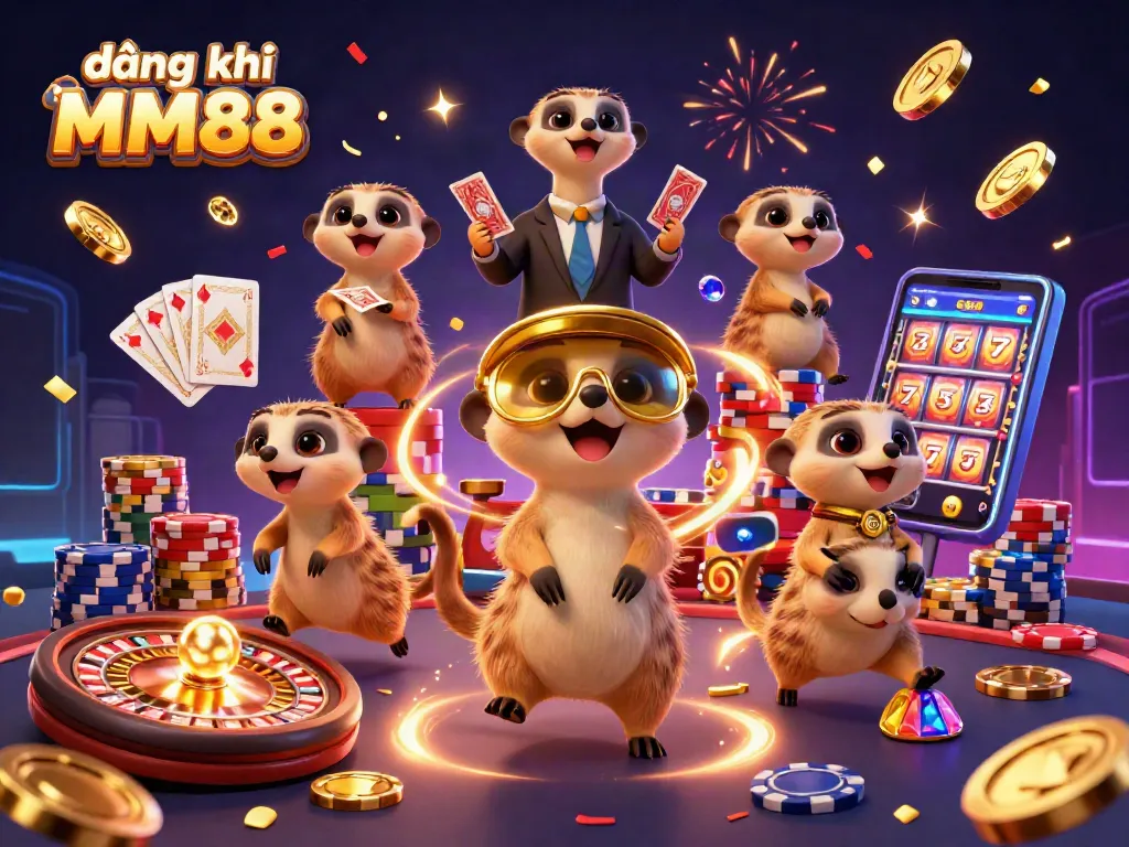 Join the fun with đăng ký MM88 while meerkats manage a colorful casino.