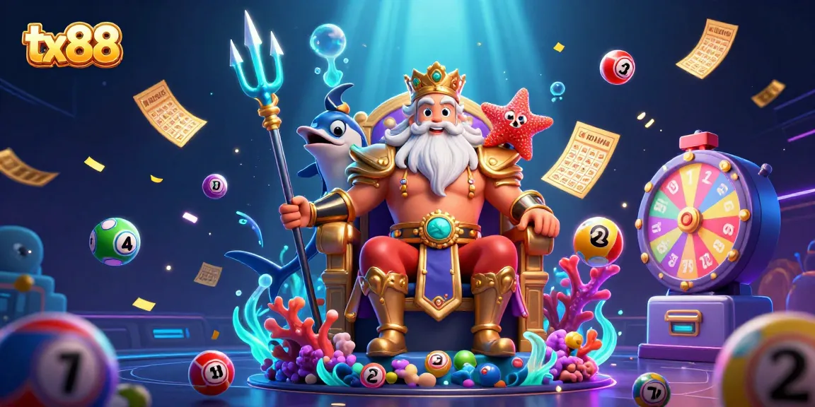 Experience winning thrills with tx88 as Neptune and friends celebrate vibrant lottery excitement!
