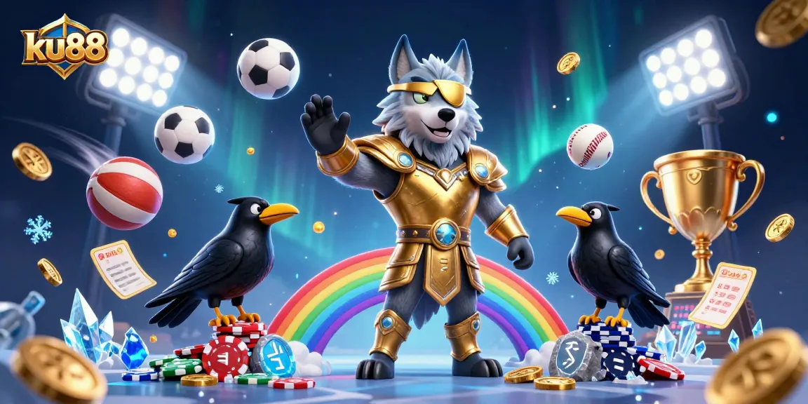 ku88 engages players with thrilling sports betting action in an ancient Norse-themed illustration.