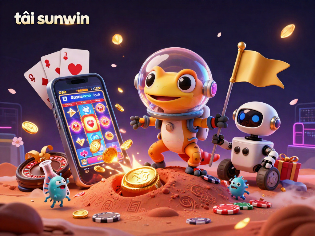 Cheer as the Martian gecko discovers the casino riches in tải sunwin's vibrant slot game.