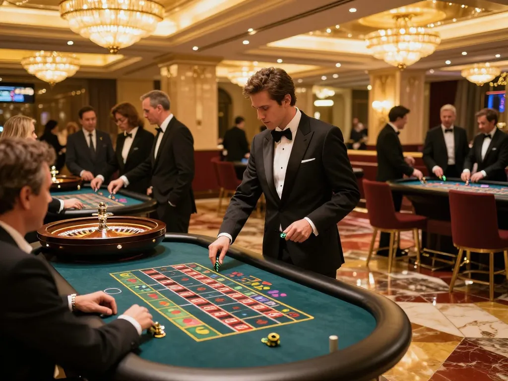 Experience the thrill of roulette at SC88 casino with lively players and elegant decor.