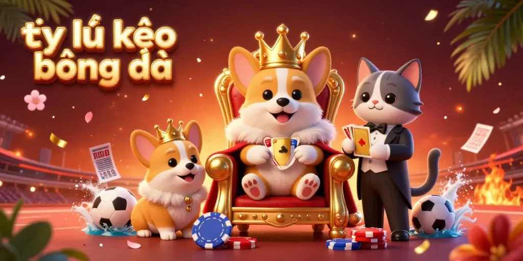 Experience the excitement of tỷ lệ kèo bóng đá with our vibrant 3D sports-themed illustration featuring playful characters.