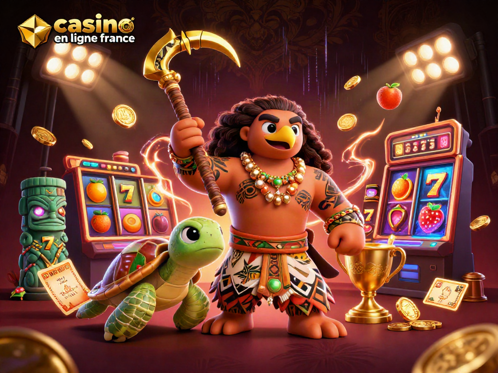 Casinos en ligne France : expérience immersive avec un hawk et un tamanoir autour de machines à sous.