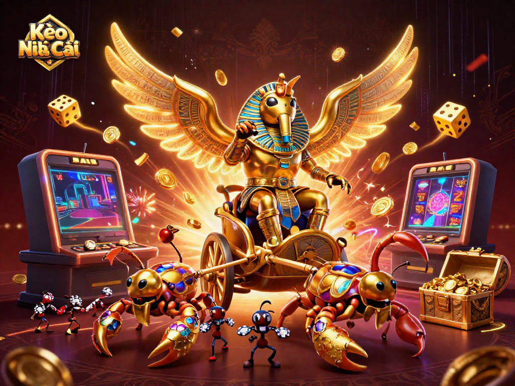 Kèo Nhà Cái enriches your betting experience, showcasing chance with golden scorpions and a jackpot.