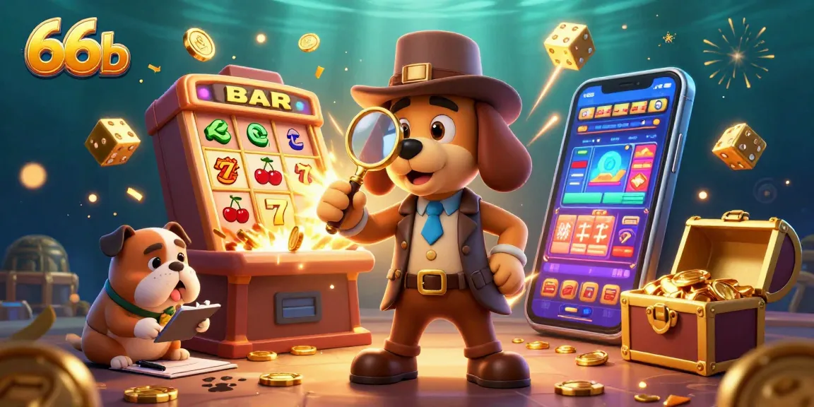 Experience the thrill at 66b with enchanting characters discovering treasure in a vibrant gambling scene.