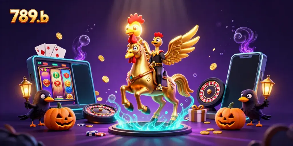 Experience thrilling gameplay at 789b with colorful slot games, golden coins, and dynamic casino elements.