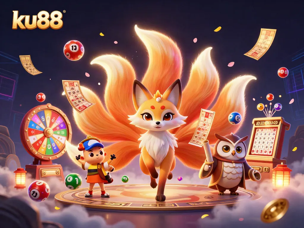 Explore the vibrant world of ku88 with colorful characters and dynamic gambling elements showcased in an energetic casino scene.