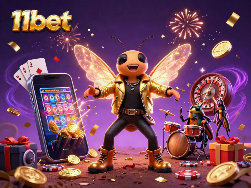 Experience the thrilling excitement of 11bet with energetic 3D characters immersed in a vibrant casino setting.