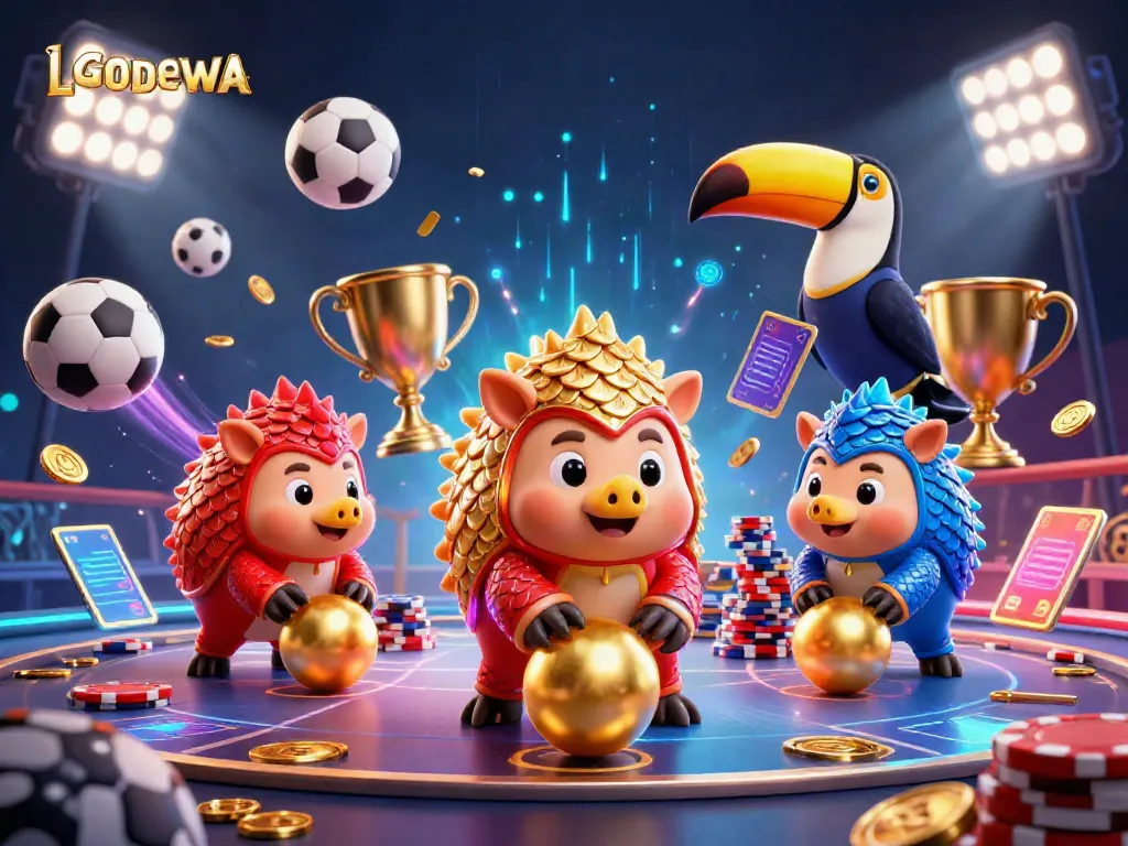 Experience LGODEWA with dynamic pangolin rivals rolling into golden balls and betting excitement.