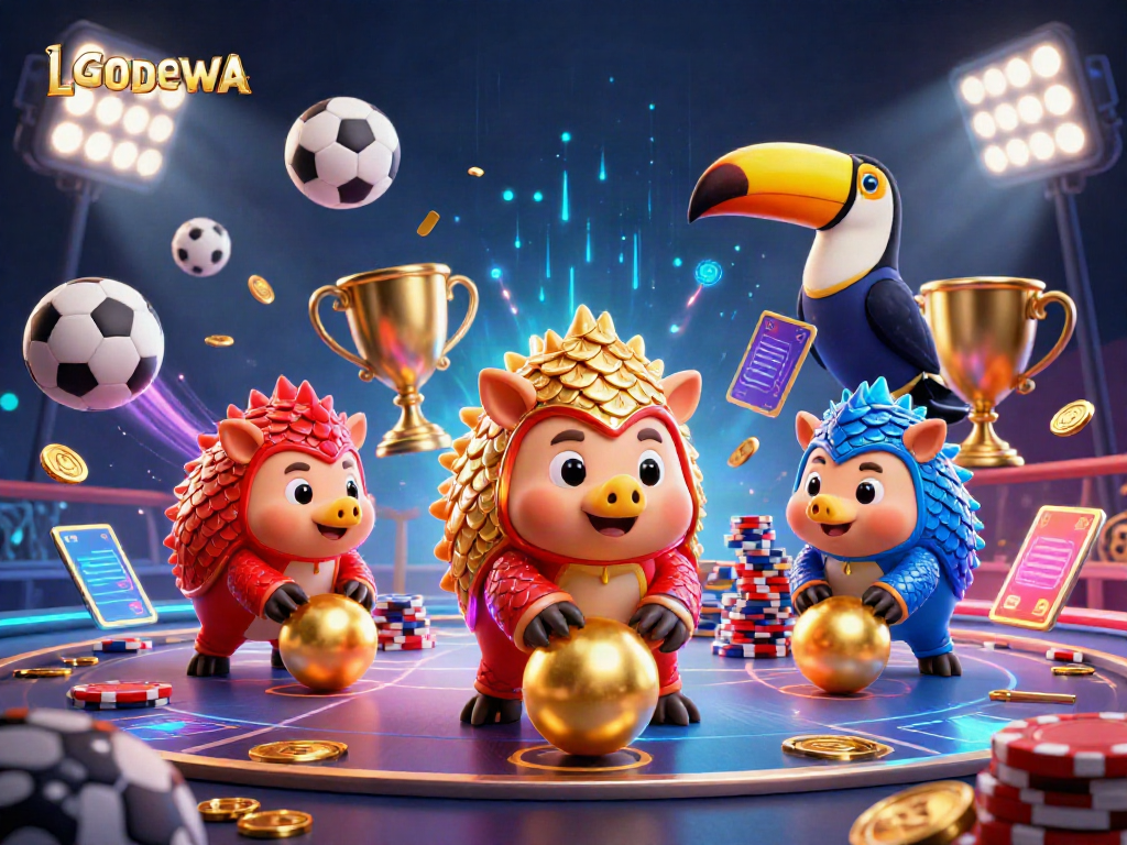 Experience LGODEWA with dynamic pangolin rivals rolling into golden balls and betting excitement.