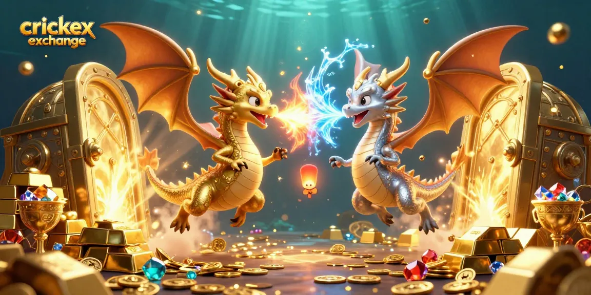 Experience thrilling action with crickex exchange as twin dragons battle in a gold-filled casino realm.