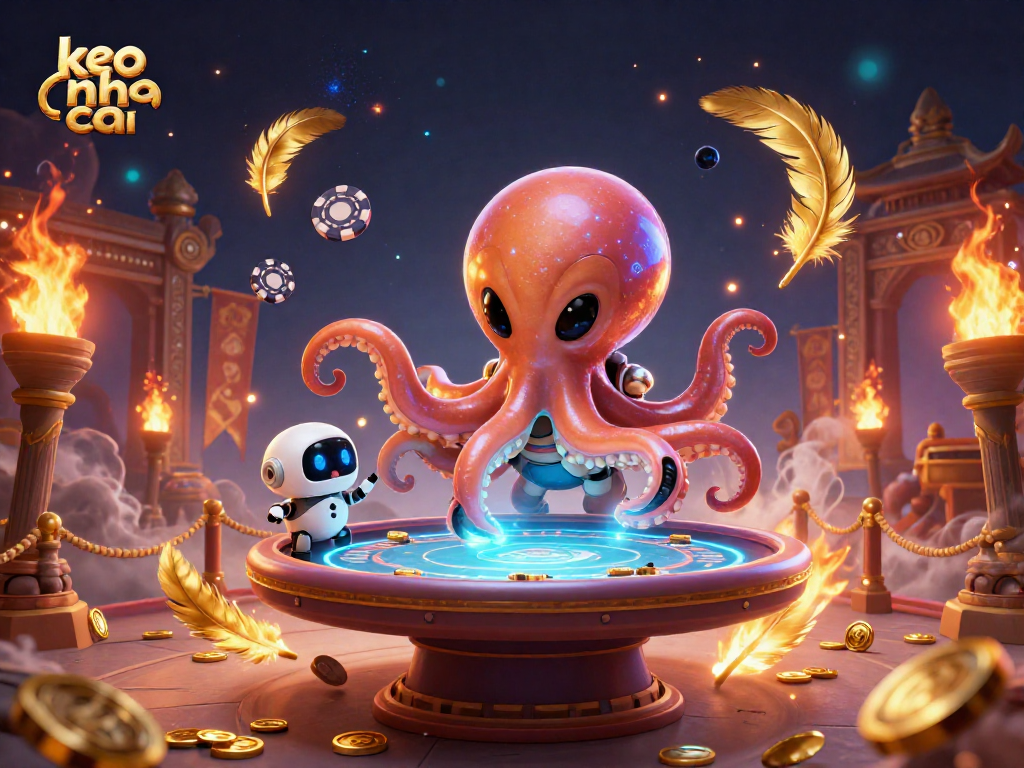 Engage in thrilling poker with keo nha cai amidst a cosmic scene of vibrant casino elements.