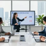Compare business SIM only deals UK in a modern office meeting, showcasing a diverse team collaborating on strategic insights.