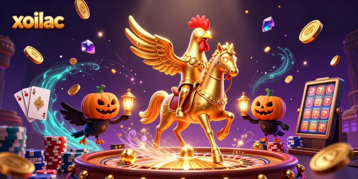 Experience thrilling gaming with xoilac at a vibrant midnight casino featuring gold coins and illuminated characters.